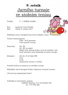 9. roční Jarního turnaje ve stolní tenise